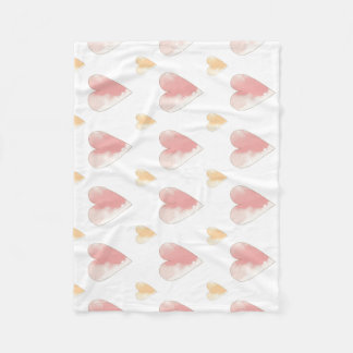 Manta Polar Pink Hearts Soft Fleece Baby Blanket
