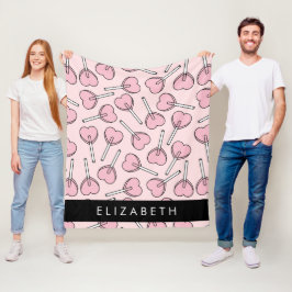 Manta Polar Pink Lollipops, Heart Lollipops, Lolly, Your Name