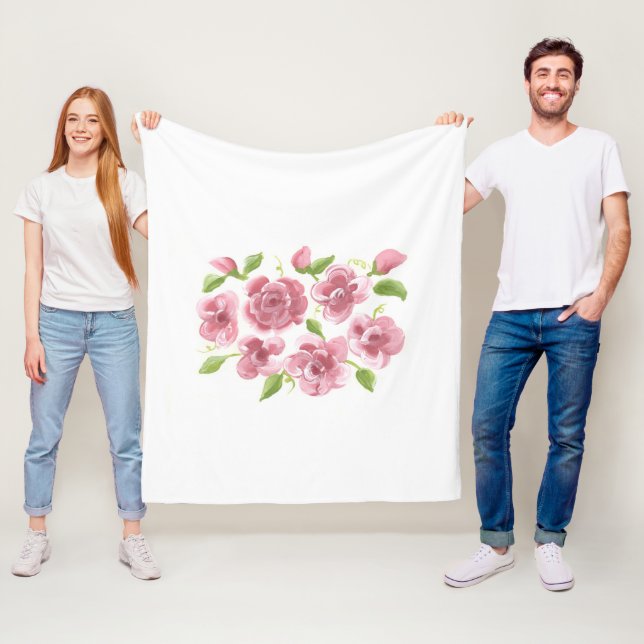 Manta Polar Pink Positions Fleece Blanket (In situ)