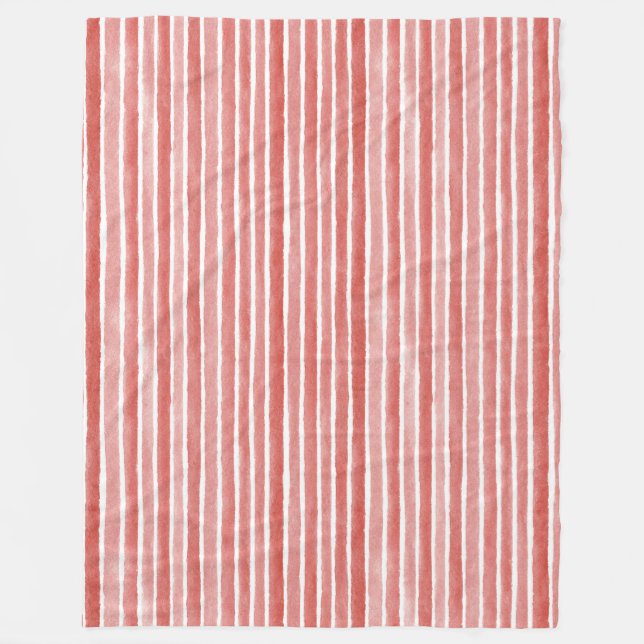 Manta Polar Pink Red White Cane Stripes Christmas (Anverso)