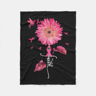 Manta Polar Pink Ribbon Daisy Faith - Breast Cancer Awareness
