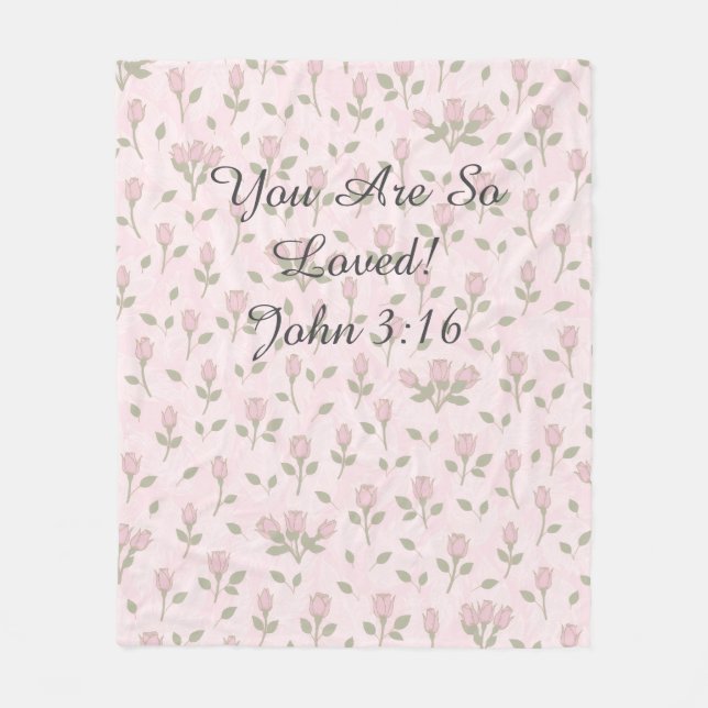 Manta Polar Pink Rosebud "You Are So Loved" Blanket (Anverso)