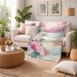 Manta Polar Pink Tropical Beach