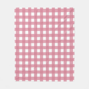 Manta Polar Pink White Gingham Check Plaid
