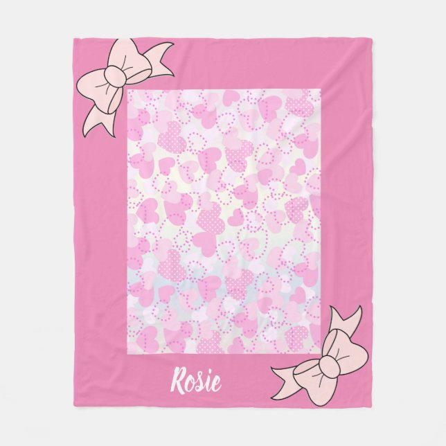 Manta Polar Pinky Hearts Fleece Blanket (Anverso)