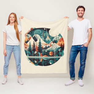 Manta Polar Pinos y picos nórdicos, personalizado