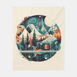 Manta Polar Pinos y picos nórdicos, personalizado