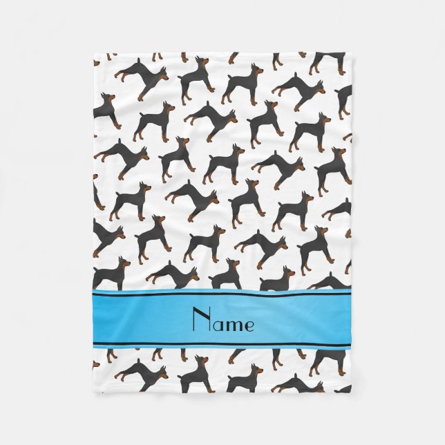 Manta Polar Pinschers blancos conocidos personalizados del (Anverso)