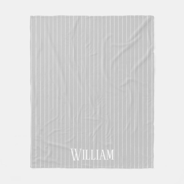 Manta Polar Pinstripes gris claro personalizado (Anverso)