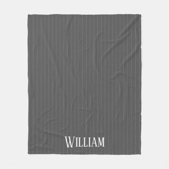 Manta Polar Pinstripes grises personalizadas (Anverso)