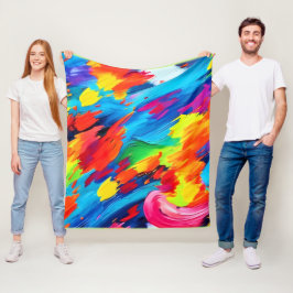 Manta Polar Pintado alegre de explosión de color