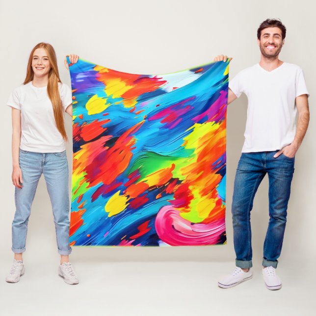 Manta Polar Pintado alegre de explosión de color (In situ)