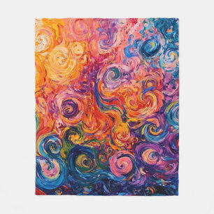 Manta Polar Pintado de aceite de Swichedelic Swirls