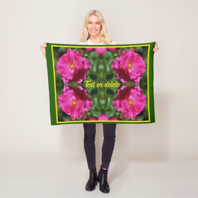 Manta Polar Pintado rosa de pintura abstracta flor personaliza (In situ)