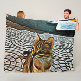 Manta Polar Pintando un lindo gato