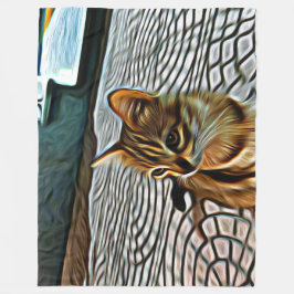 Manta Polar Pintando un lindo gato