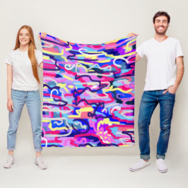 Manta Polar Pintura abstracta de formas y colores