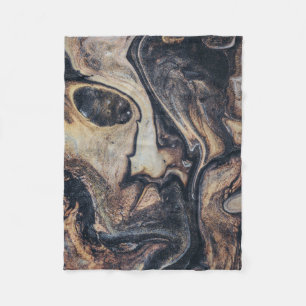 Manta Polar Pintura abstracta negra, marrón y gris