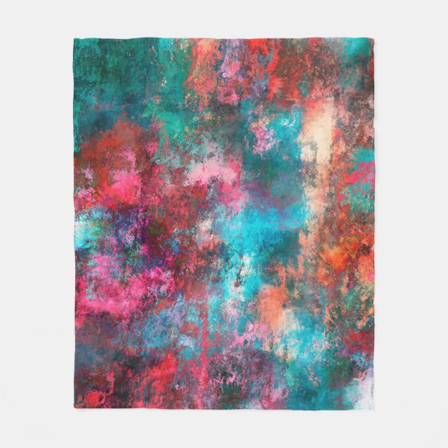 Manta Polar Pintura abstracta. Pinceles, manchas de pintura. M (Anverso)