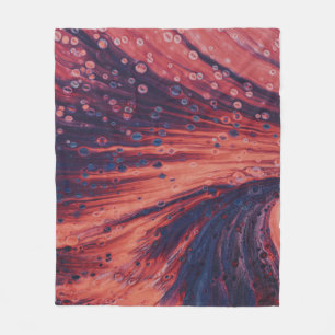 Manta Polar Pintura abstracta roja y negra