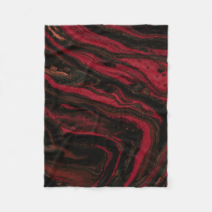 Manta Polar Pintura abstracta roja y negra