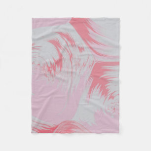 Manta Polar Pintura abstracta rosa y blanca