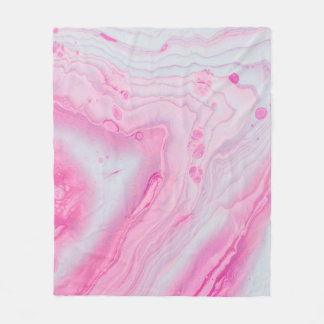 Manta Polar Pintura abstracta rosa y blanca