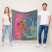 pintura acuarela de flores en un jarrón