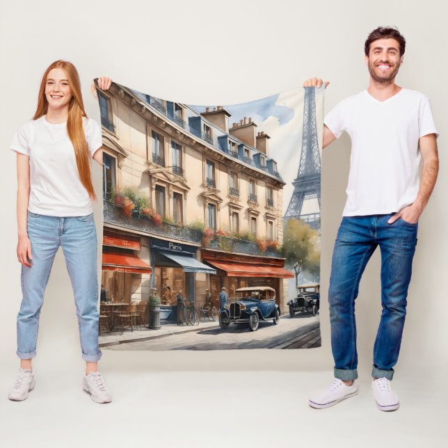 Manta Polar Pintura acuarela de París (In situ)