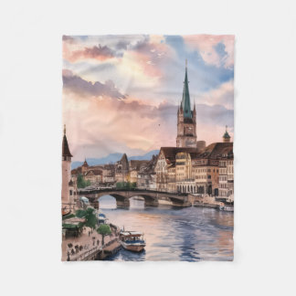 Manta Polar Pintura al acuarela de Zúrich Suiza