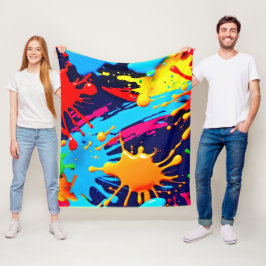 Manta Polar Pintura animada de neón en expresión fluida