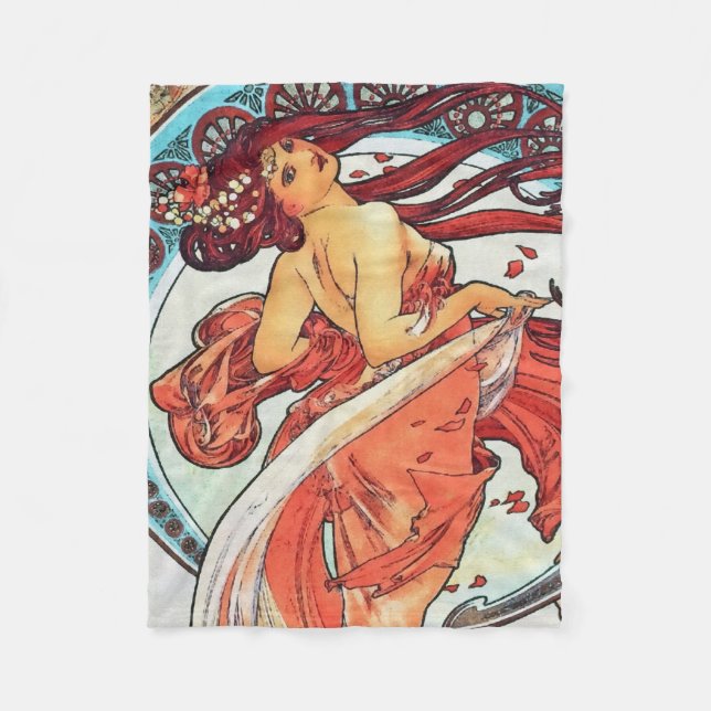 Manta Polar Pintura Art Nouveau de Alphonse Mucha Dance (Anverso)