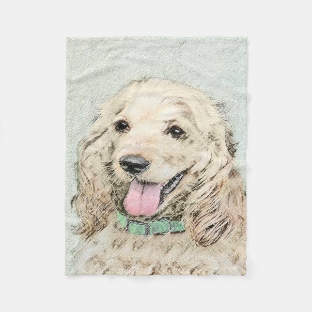 Manta Polar Pintura Buff de Cocker Spaniel - Arte Perro Origin (Anverso)