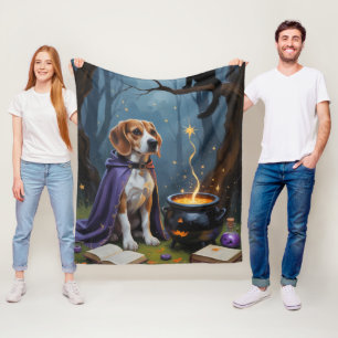 Manta Polar Pintura caprichosa de Halloween de perro Beagle