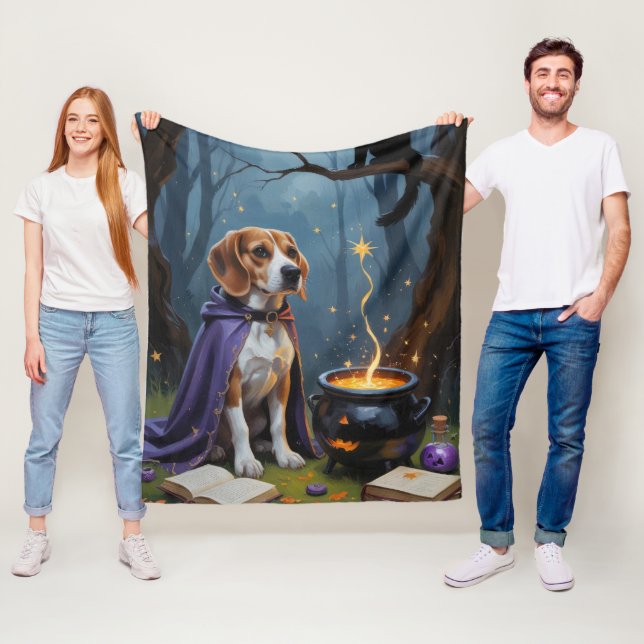 Manta Polar Pintura caprichosa de Halloween de perro Beagle (In situ)