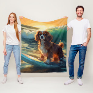 Manta Polar Pintura Cavalier King Beach para surf