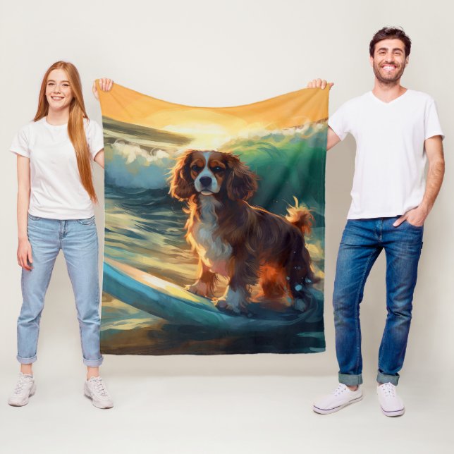 Manta Polar Pintura Cavalier King Beach para surf (In situ)