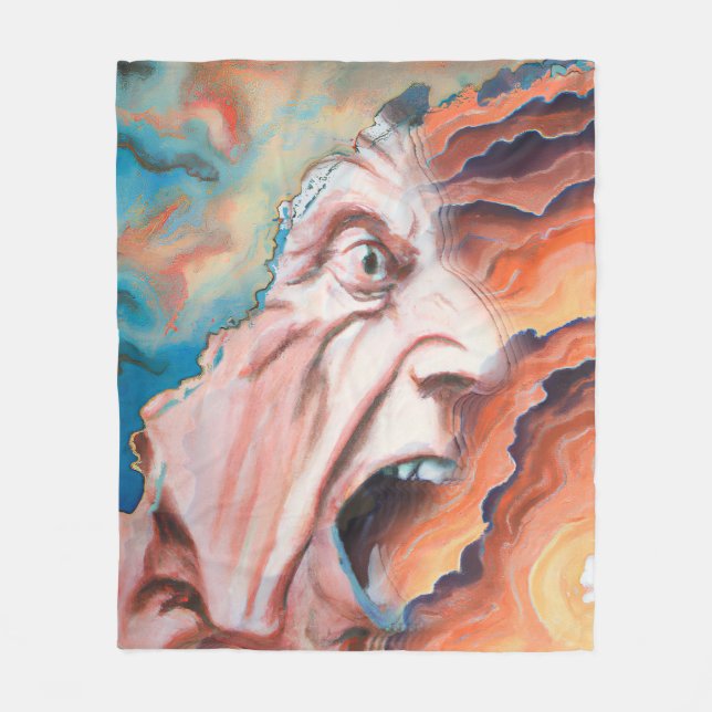 Manta Polar Pintura de aceite de ondas de pánico (Anverso)