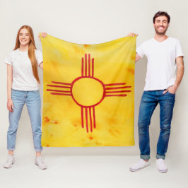 Manta Polar Pintura de acuarela de la bandera de Nuevo México