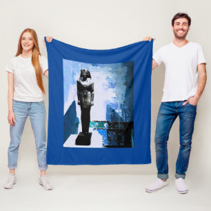 Manta Polar Pintura de arte azul egipcio