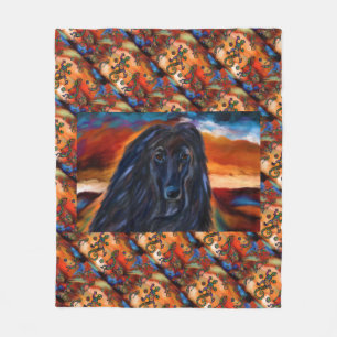 Manta Polar Pintura de arte Kokopelli del galgo afgano