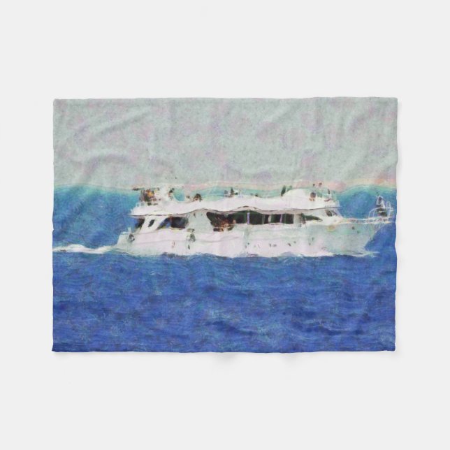 Manta Polar Pintura de barco (Frente (Horizontal))