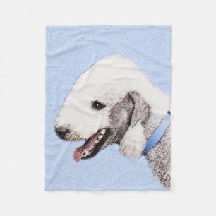 Manta Polar Pintura de Bedlington Terrier - Original Perro Art