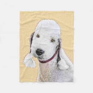 Manta Polar Pintura de Bedlington Terrier - Original Perro Art