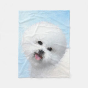 Manta Polar Pintura de Bichon Frise - Arte de Perro Original.
