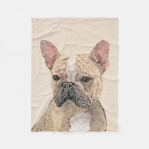 Manta Polar Pintura de Bulldog francés (Sable) - Cuto original