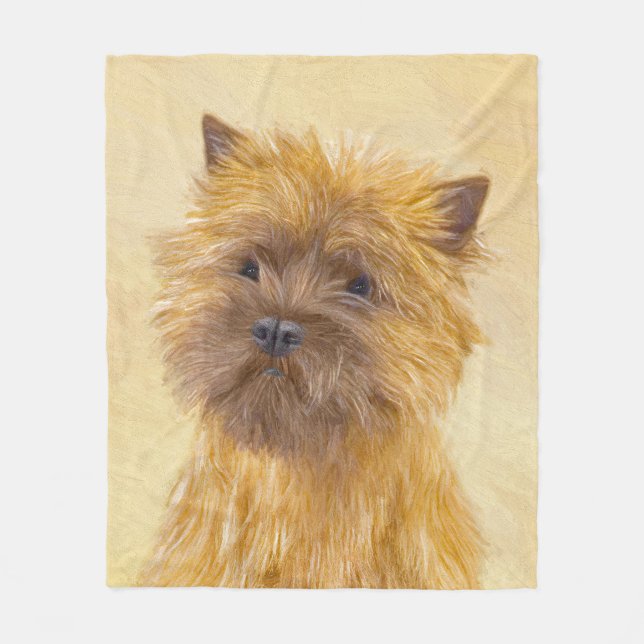 Manta Polar Pintura de Cairn Terrier - Arte Perro Original. (Anverso)