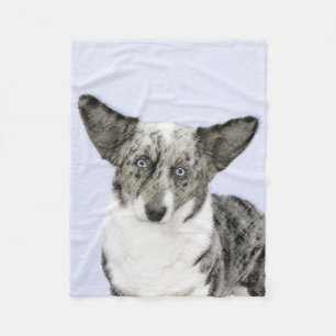 Manta Polar Pintura de Cardigan Welsh Corgi - Arte Perro Origi