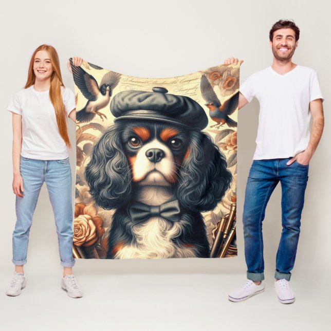 Manta Polar Pintura de Cavalier King Charles Spaniel (In situ)