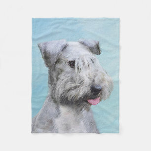 Manta Polar Pintura de Cesky Terrier - Arte de Perro Original.